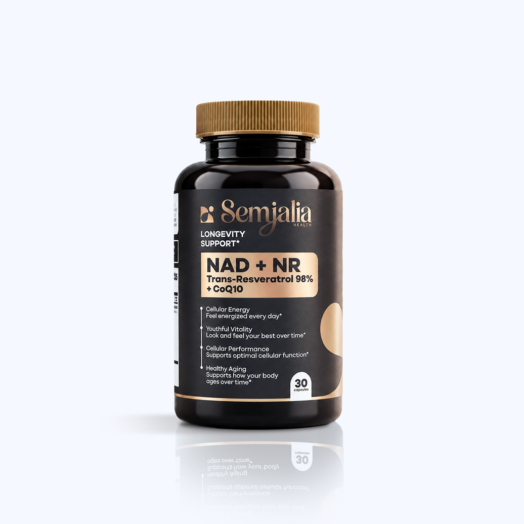 Semjalia NAD+ NR Dietary Supplement with Trans-Resveratrol & CoQ10 for Cellular Energy Support